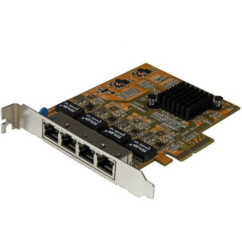 4-PORT PCI EXPRESS GIGABIT NETWORK ADAPTER CARD - QUAD-PORT GIGABIT NIC - NETWORK CARD WITH 4X 10/100/1000 RJ45 PORTS - FO