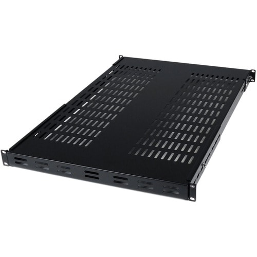 1U ADJUSTABLE MOUNTING DEPTH VENTED RACK MOUNT SHELF - 175LBS / 80KG - FIXED SERVER RACK SHELF