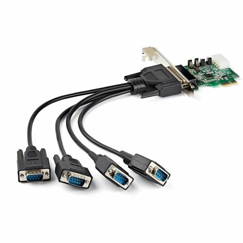 StarTech.com Multiport Serial Adapter - PCI Express 1.1 - 4 x DB-9 RS-232 - Serial, Via Cable - 921.60 kbit/s - 16950 - Pl