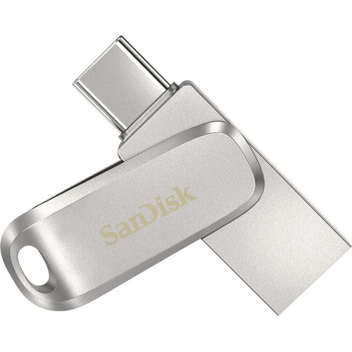 SanDisk Ultra Dual Drive Luxe 1 TB USB Type C, USB Type A Flash Drive - Stainless Steel - 150 MB/s Read Speed - 1 / Piece