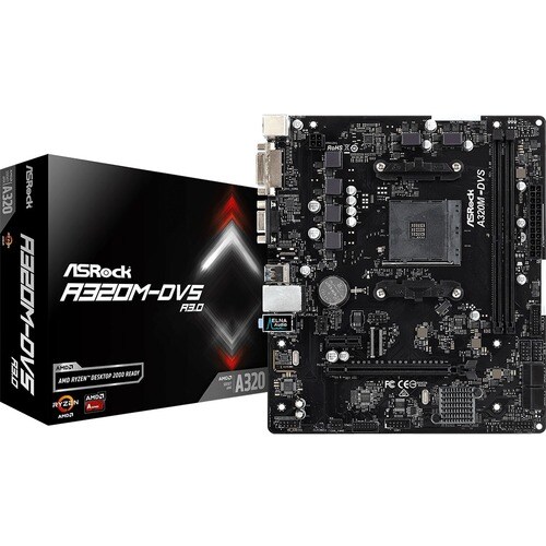 Asrock A320M-DVS R3.0. Processor manufacturer: AMD, Processor socket: Socket AM4, Compatible processor series: AMD A, AMD 