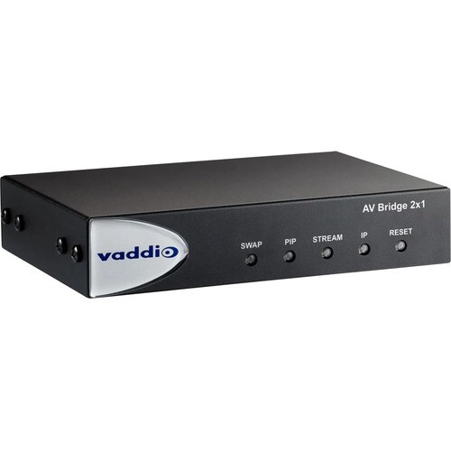 Vaddio AV Bridge 2x1 Video and Audio Mixer for Video Conferencing - Black - Functions: Video Capturing, Video Streaming, V