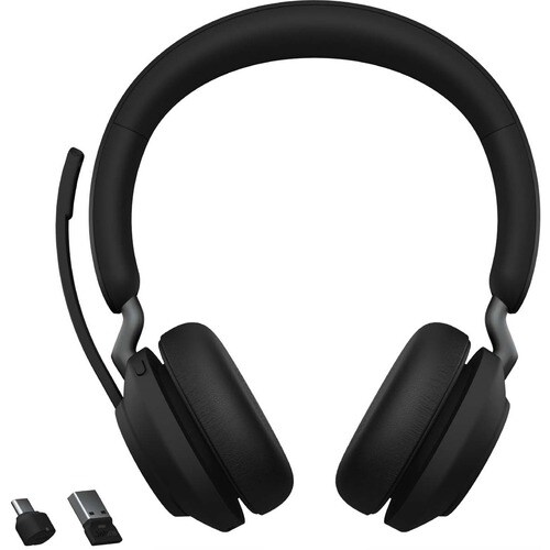 Jabra Evolve2 65 Sem fios Headset Estéreo Fone de ouvido - Preto - Binaural - Supra-aural - Bluetooth - USB tipo A