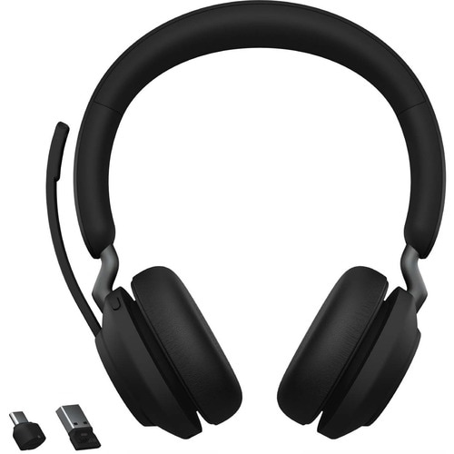 Jabra Evolve2 65 Wireless Over-the-head Stereo Headset - Black - Binaural - Supra-aural - Bluetooth - USB Type A