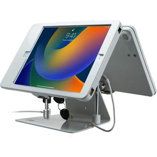 CTA Digital Security Dual-Tablet Kiosk Stand for iPad Air 3 (2019), iPad Pro 10.5 and iPad 7th/ 8th/ 9th Gen White - 2 Dis