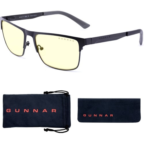 GUNNAR Gaming & Computer Glasses - Pendleton, Slate, Amber Tint - Slate Frame/Amber Lens