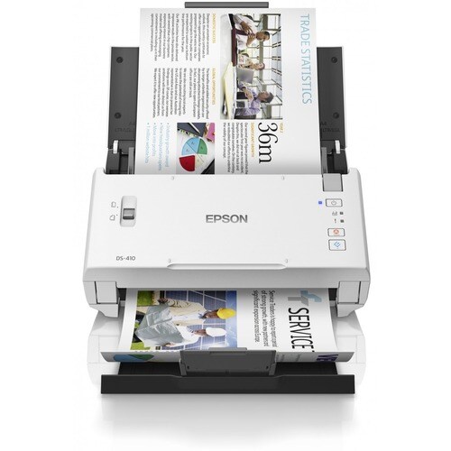 Epson WorkForce DS-410 Sheetfed Scanner - 600 x 600 dpi Optical - 48-bit Color - 16-bit Grayscale - 26 ppm (Mono) - 26 ppm