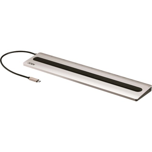 ATEN UH3237 USB-C Multiport Dock with Power Pass-Through - for Notebook/Monitor - 85 W - USB Type C - 8 x USB Ports - 2 x 