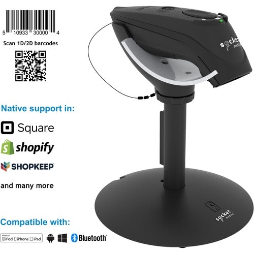 Socket Mobile DuraScan D740 Handheld Barcode Scanner - Wireless Connectivity - Black - 495.30 mm Scan Distance - 1D, 2D - 