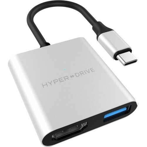 HyperDrive HD259A-SILVER Docking Station - for Notebook/Desktop PC/Smartphone - USB Type C - 3 x USB Ports - USB Type-C - 
