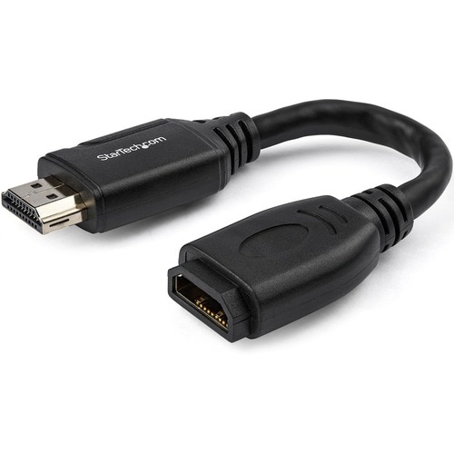 StarTech.com 6"/15cm HDMI Port Saver Cable, 4K 60Hz High Speed HDMI 2.0 Extension Cable with Ethernet, HDMI Male to Female