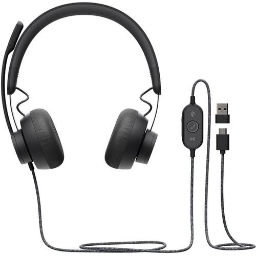 Logitech Zone Wired Over-the-head Stereo Headset - Binaural - Circumaural - 32 Ohm - 20 Hz to 16 kHz - 190 cm Cable - Uni-