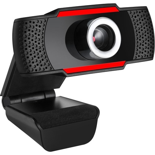 Adesso CyberTrack CyberTrack H3 Webcam - 1.3 Megapixel - 30 fps - Black, Red - USB 2.0 - 1280 x 720 Video - CMOS Sensor - 