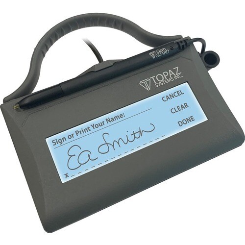 Topaz SignatureGem T-LBK462-HSX-RG Signature Pad - Active Pen - TAA Compliant - 4.40" x 1.30" Active Area - Wired - Black 