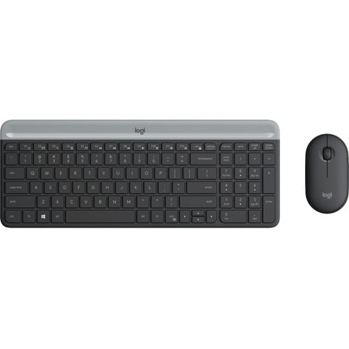 Logitech MK470 Keyboard & Mouse - Spanish - USB Wireless RF - USB Wireless RF - Optical - 1000 dpi - Scroll Wheel - Symmet