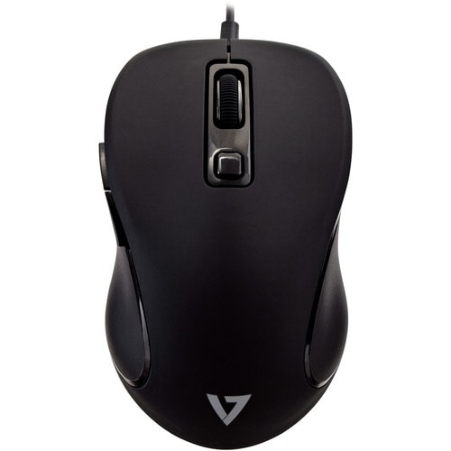 V7 MU300 Mouse - USB - 6 Button(s) - Black - Cable - 1600 dpi - Symmetrical