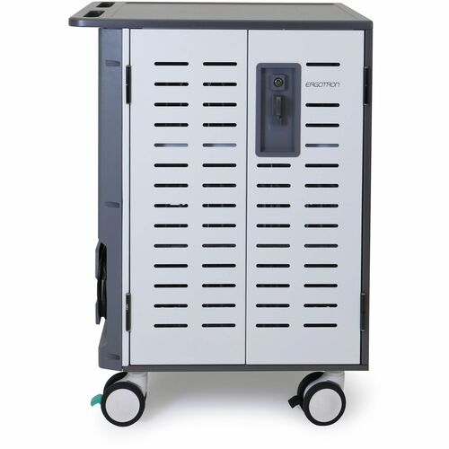 Ergotron Zip40 Charging Cart - 115.67 kg Capacity - 4 Casters - 12.70 cm (5") Caster Size - Steel - 66.29 cm (26.10") Widt