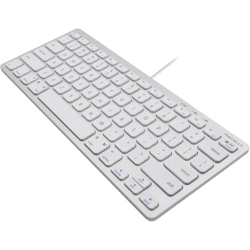 Macally Compact Aluminum USB-C Wired Keyboard for Mac and PC - Cable Connectivity - USB Type C Interface - 78 Key(s) - Cut