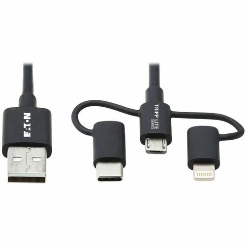 6FT USB-A TO LIGHTNING USB MICRO-B & USB C SYNC/CHARGE CABLE