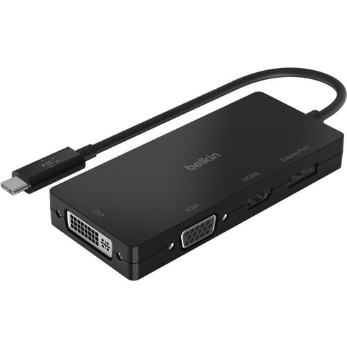 Belkin A/V Adapter - 1 x Type C USB Male - 1 x DVI Video Female, 1 x HDMI Digital Audio/Video Female, 1 x 15-pin HD-15 VGA