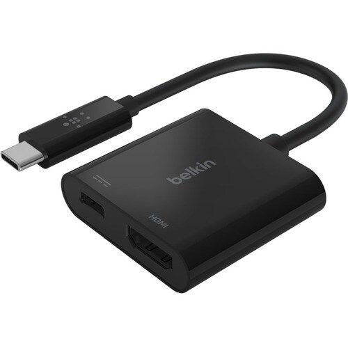 Belkin A/V Adapter - 1 x Type C USB Male - 1 x HDMI Digital Audio/Video Female, 1 x USB Type C Power Female - 3840 x 2160 