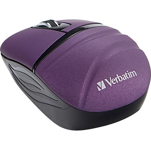 Verbatim Wireless Mini Travel Mouse, Commuter Series - Purple - Optical - Wireless - Radio Frequency - 2.40 GHz - Purple -