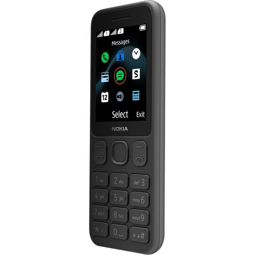 Nokia 125 4 MB Feature Phone - 6.1 cm (2.4") Active Matrix TFT LCD QVGA 240 x 320 - 2G - Black - Bar - 2 SIM Support - SIM