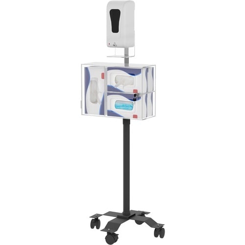 CTA Digital Compact Mobile Sanitizing Station with Automatic Soap Dispenser - Floor - Chrome Plated, Acrylic