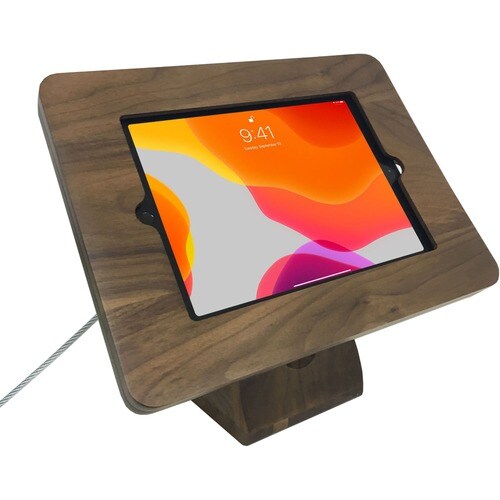 CTA Digital Wooden Security Kiosk Stand for iPad 10.2" 7th/ 8th/ 9th Gen - Up to 10.20" Screen Support - Walnut - Wood