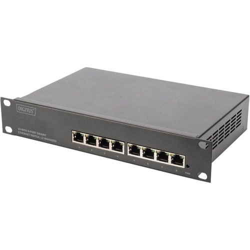 Digitus 8-Port Gigabit Switch, 10 Zoll, Managed. Switch-Typ: Managed, Switch-Ebene: L2+. Basic Switching RJ-45 Ethernet Po