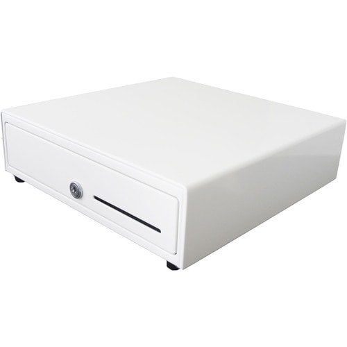 apg Genesis 1313 Cash Drawer - 4 Bill - 4 Coin - 2 Media Slot - Stainless Steel, Plastic - White - 99.8 mm Height x 332.7 