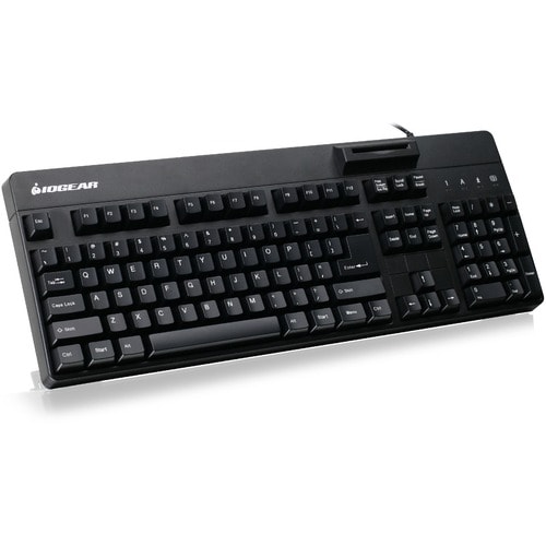 IOGEAR Integrated Keyboard/CAC Reader - Cable Connectivity - USB 2.0 Type A Interface - 104 Key(s) - Desktop Computer, Not