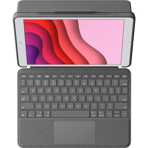 Logitech Combo Touch Tastatur/Cover Apple, Logitech iPad (7. Generation) Tablet - Graphit - Webstoff Körper - Spritzwasser
