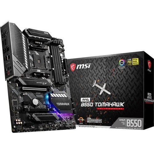 MSI MAG B550 TOMAHAWK Desktop Motherboard - AMD B550 Chipset - Socket AM4 - ATX - 128 GB DDR4 SDRAM Maximum RAM - DIMM, UD