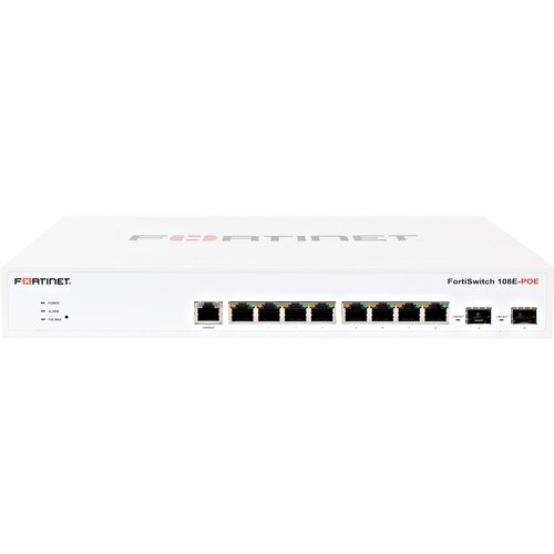 Fortinet FortiSwitch 108E-FPOE Ethernet Switch - 8 Ports - Manageable - 2 Layer Supported - Modular - 2 SFP Slots - Twiste