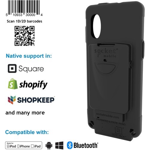 Socket Mobile DuraSled DS840 Modular Barcode Scanner - Plug-in-Karte Konnektivität - 495,30 mm Scan Distance - 1D, 2D - Bi