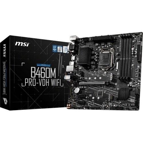 MSI B460M PRO-VDH WIFI Desktop Motherboard - Intel B460 Chipset - Socket LGA-1200 - Intel Optane Memory Ready - Micro ATX 