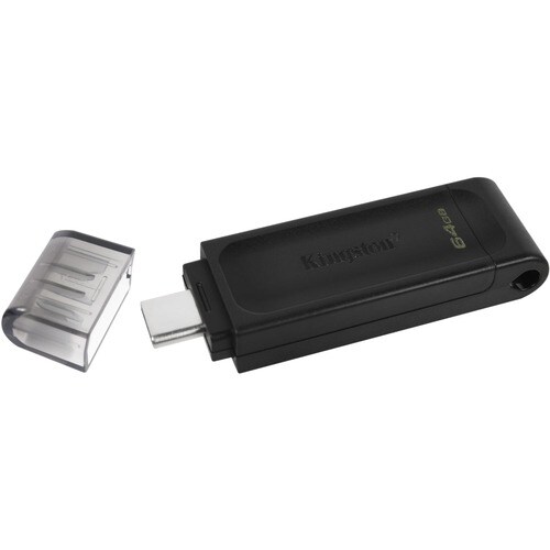 Kingston DataTraveler 70 DT70 64 GB USB 3.2 (Geração 1) Tipo C Unidade Flash - Preto
