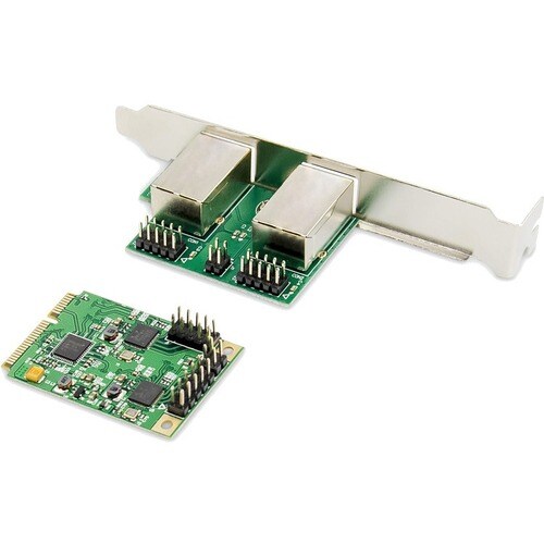 Digitus DN-10134 Gigabit Ethernet Card for PC - 10/100/1000Base-T - Plug-in Card - Mini PCI Express - 2 Port(s) - 2 - Twis