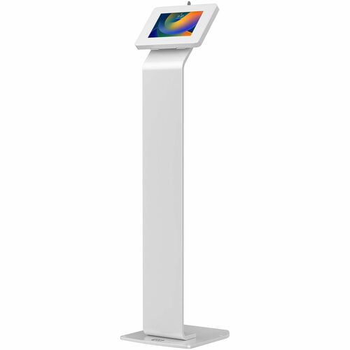 CTA Digital Premium Small Locking Floor Stand Kiosk (White) - Up to 8" Screen Support - 50" Height x 13.50" Width x 16" De