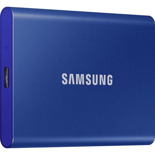 Samsung T7 MU-PC1T0H/WW 1 TB Portable Solid State Drive - External - PCI Express NVMe - Indigo Blue - Gaming Console, Desk