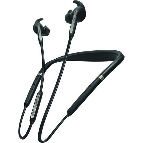 Jabra Elite 65e Wireless Earbud, Behind-the-neck Earset - Titanium Black - Binaural - In-ear - 1000 cm - Bluetooth - 32 Oh