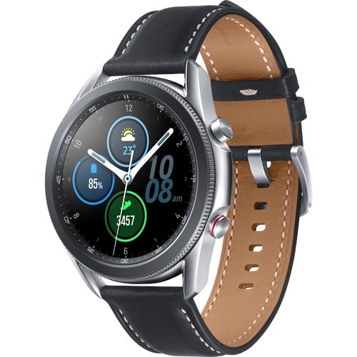 Samsung Galaxy Watch3 (45MM), Mystic Silver (Bluetooth) - Round - 1.82" (46.20 mm) - 0.44" (11.10 mm) - 1.77" (45 mm) - EC