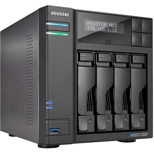 ASUSTOR Lockerstor 4 AS6604T SAN/NAS Storage System - Intel Celeron J4125 Quad-core (4 Core) 2 GHz - 4 x HDD Supported - 4