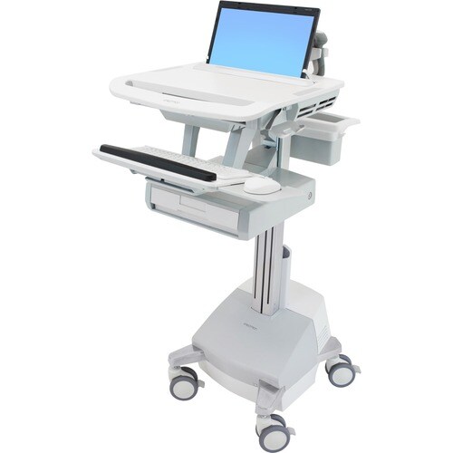 Ergotron StyleView Laptop Cart - 1 Drawer - 9.07 kg Load Capacity - 4 Casters - Aluminium