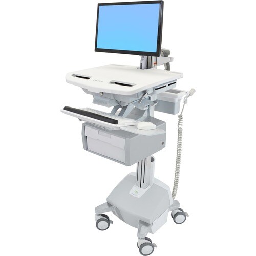 Ergotron StyleView Medical Cart - 1 Drawer - 14.97 kg Load Capacity - 4 Casters - Aluminium
