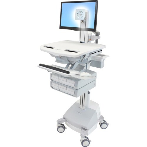 Ergotron StyleView Laptop Cart - 6 Drawer - 16.78 kg Capacity - 4 Casters - Aluminium