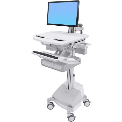 Ergotron StyleView Medical Cart - 2 Drawer - 16.78 kg Capacity - 4 Casters - Aluminium