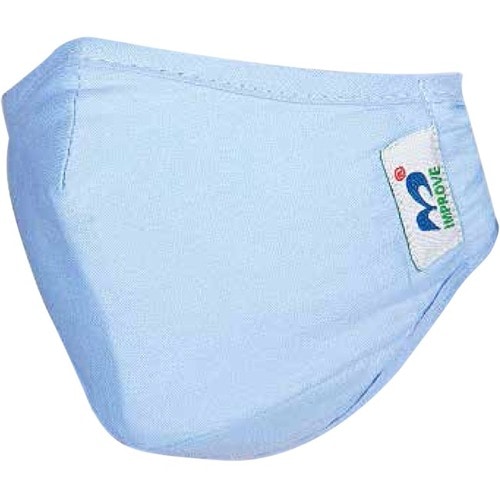 V7 ImproMask Safety Mask - Large - Particulate, Partial Face, Bacteria Protection - Poly-cotton, Nonwoven - Light Blue - F