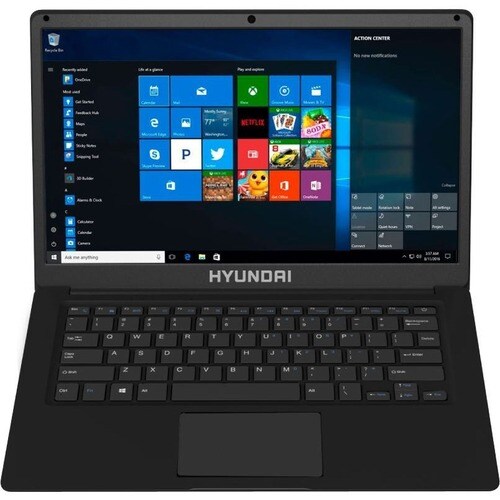 Hyundai Thinnote-A, 14.1" Celeron Laptop, 4GB RAM, 64GB Storage, Expandable 2.5" SATA HDD Slot, Windows 10 Home S Mode, Bl